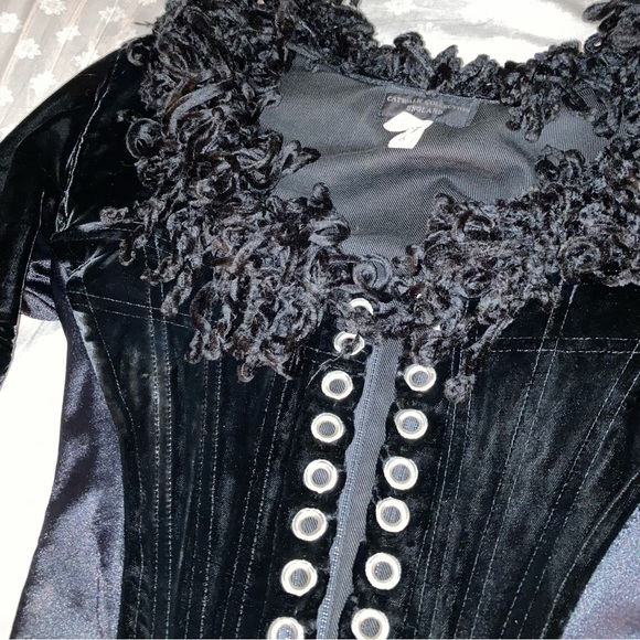 Catwalk Collection London England Velvet Corset Jacket - Picture 2 of 6